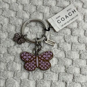 Coach Lavender Butterfly Mix Keychain